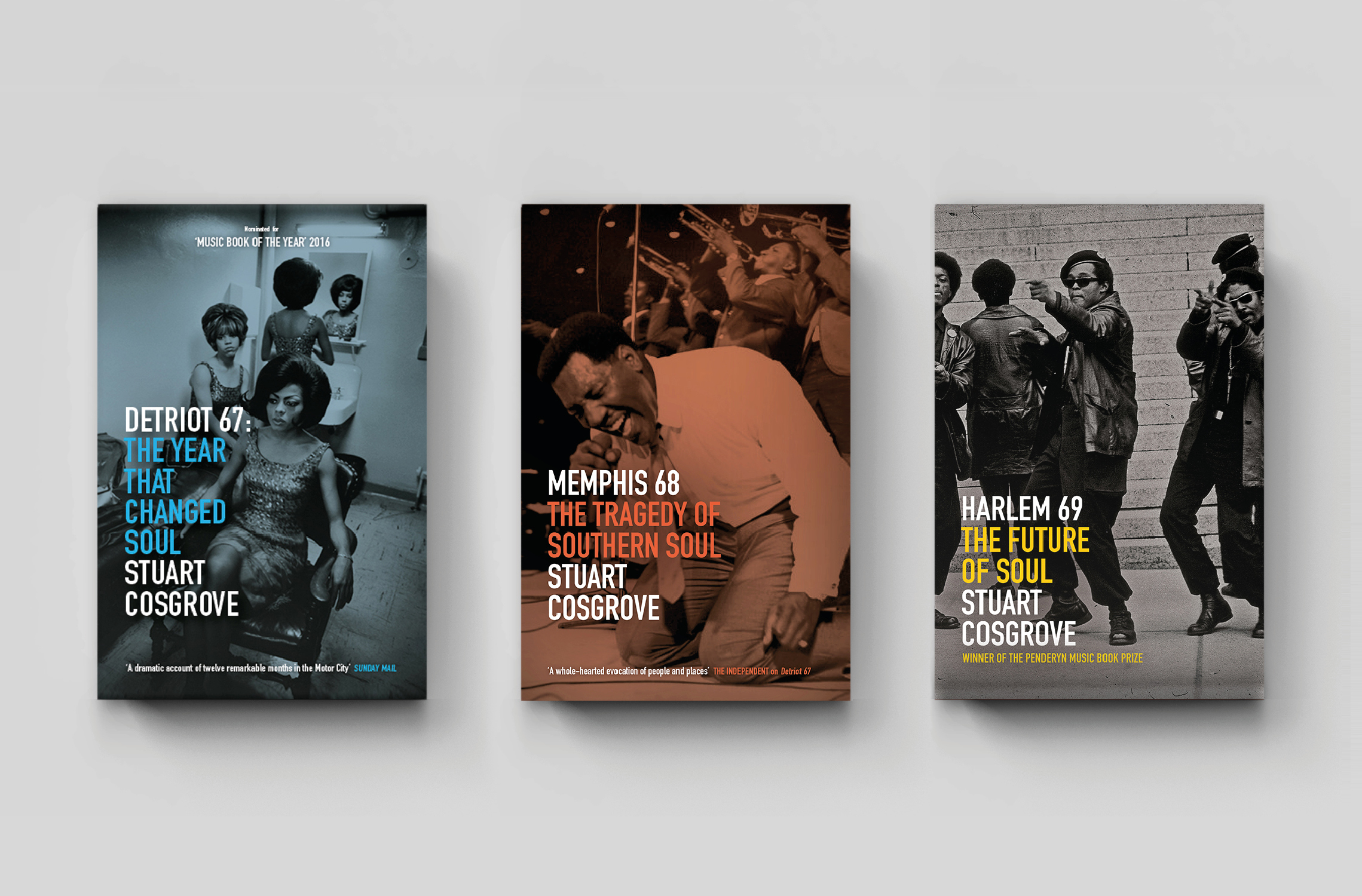 Detroit 67, Memphis 68 and Harlem 69 Book cover Designs